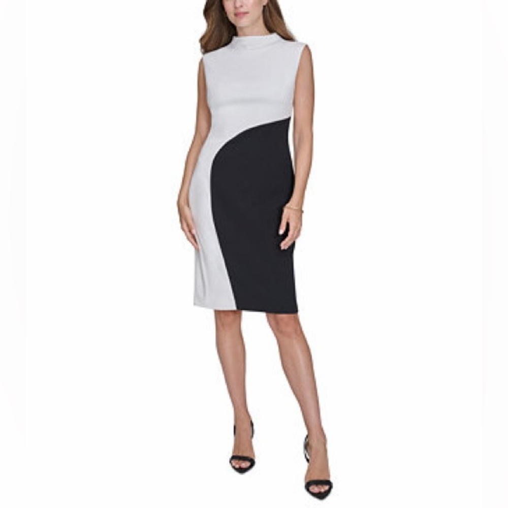 Halston Heritage Black and White Midi Dress - Picture 8 of 8